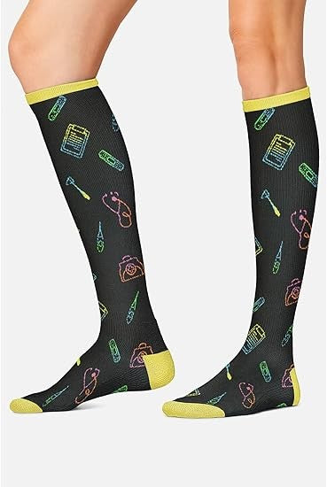 Cherokee Women's 10-15mmHg Compression Socks – Fun Print Knee Highs with
