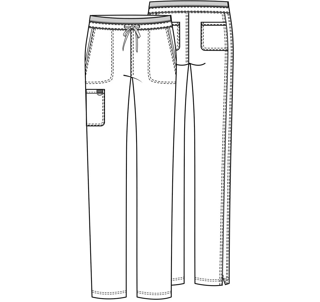 Cherokee WW Revolution Mid Rise Tapered Leg Drawstring Pant