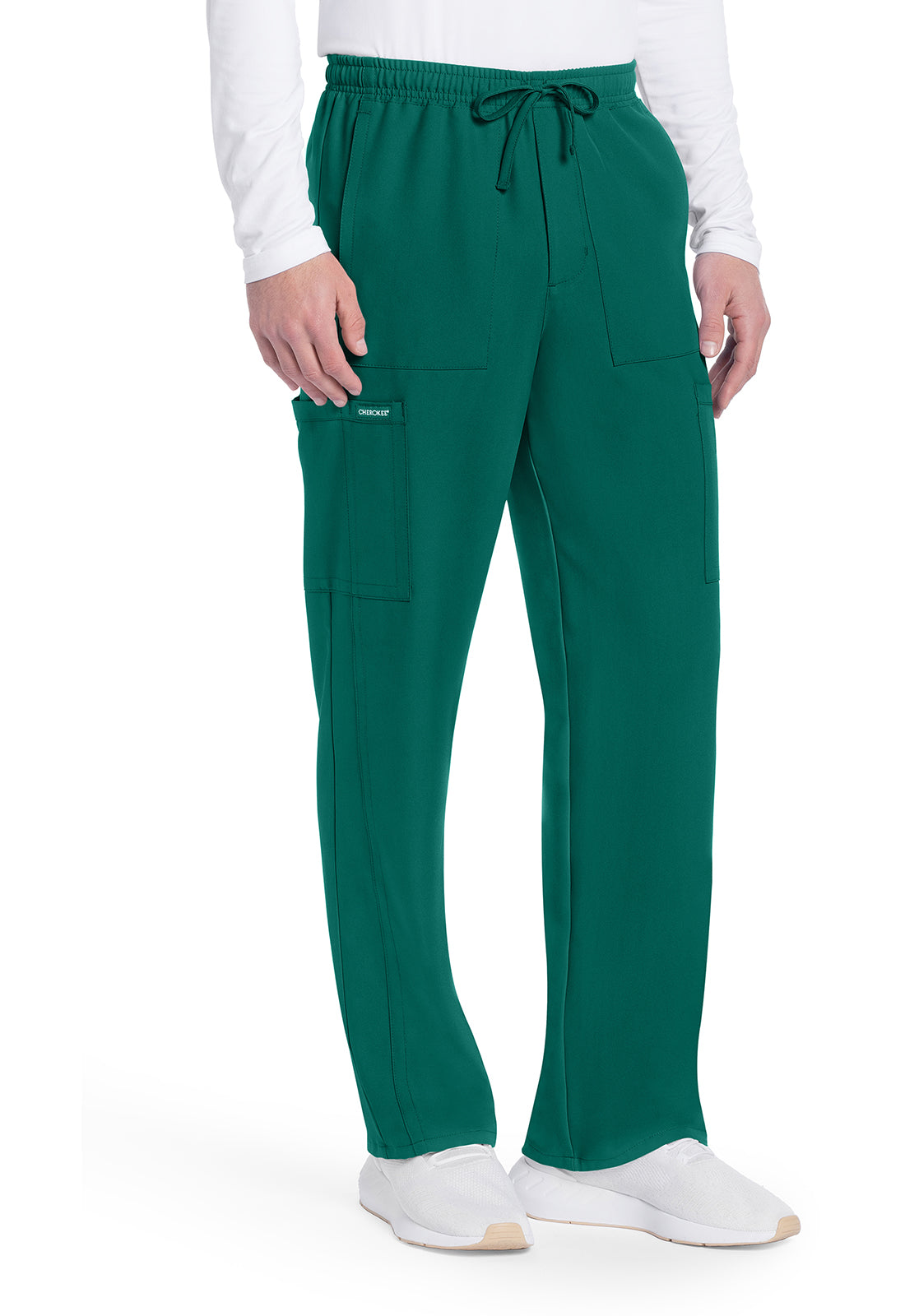 Cherokee Men's Mid Rise Zip Fly Straight Leg Pants