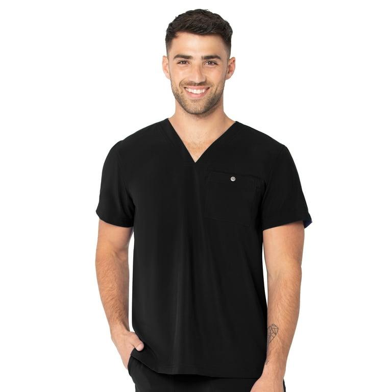 Urbane Men's Modern Tailored Fit 1-Pocket V-Neck Scrub Top