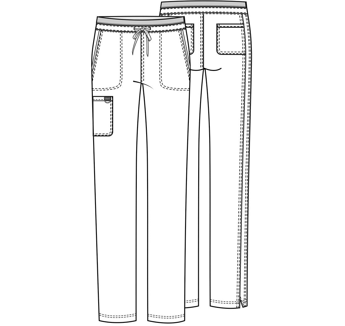 Cherokee WW Revolution Mid Rise Tapered Leg Drawstring Pant