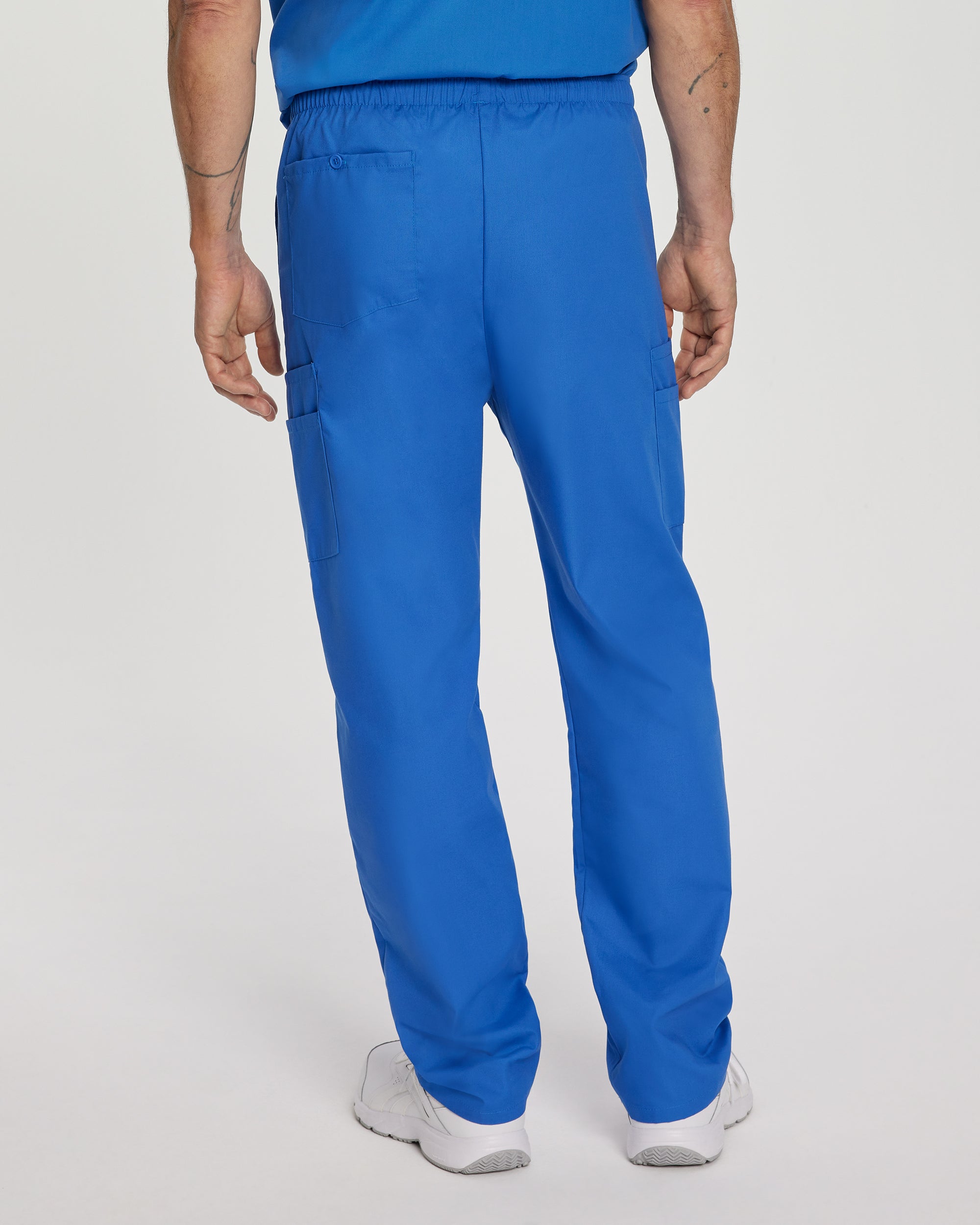 Landau Essentials Men's Breathable Straight Leg 7 Pocket Cargo Scrub Pants