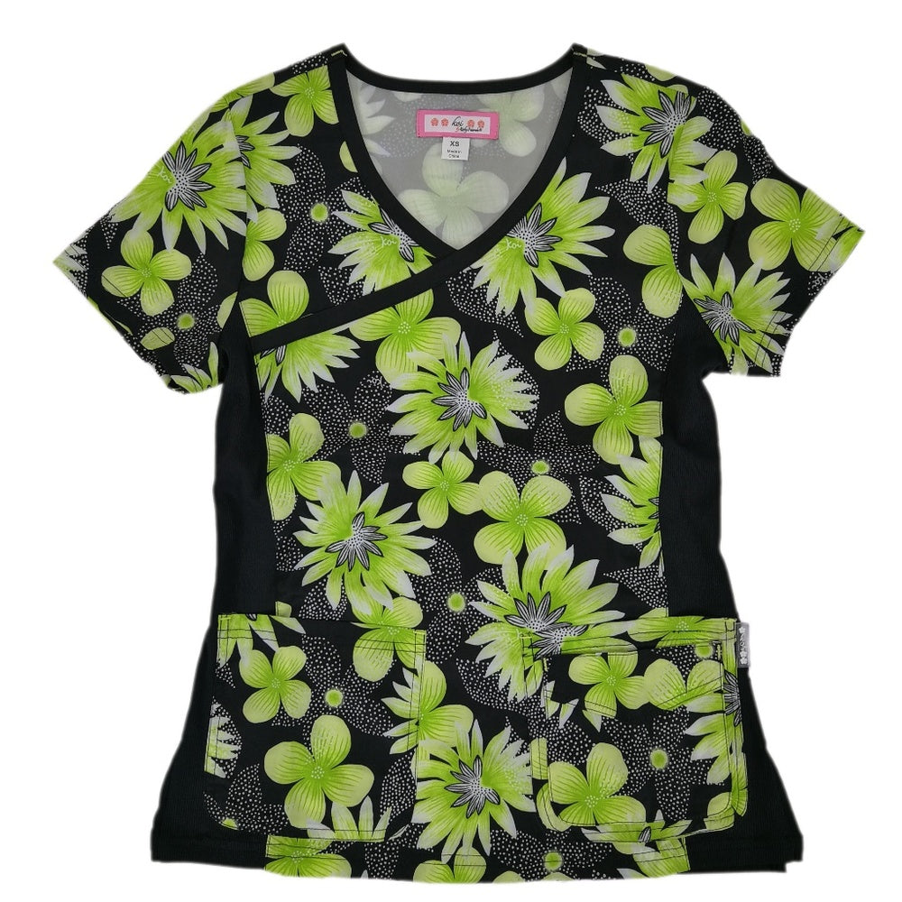 Koi Scrub Top Citrus Floral