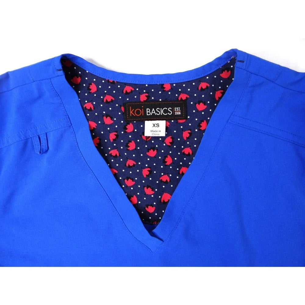 Koi Basics Royal Blue V Neck Scrub Top