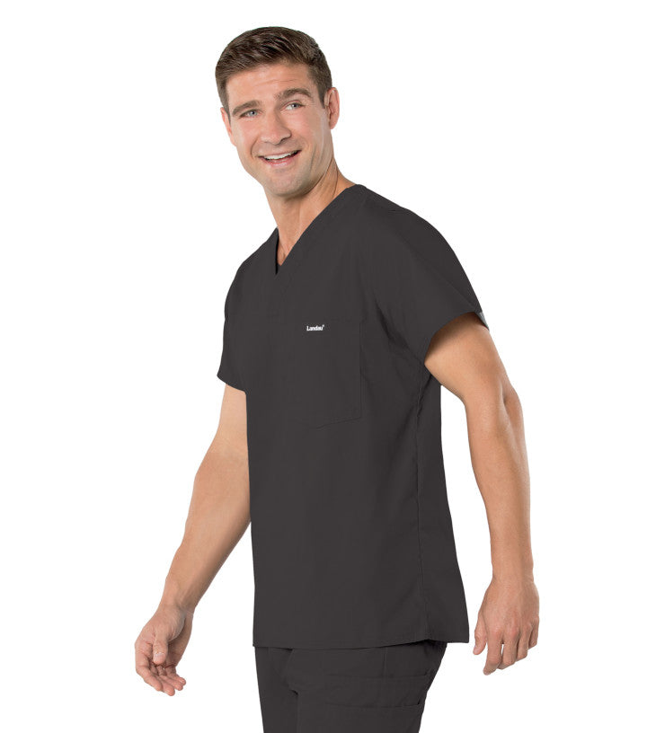 Landau Essentials Men’s 1-Pocket V-Neck Scrub Top