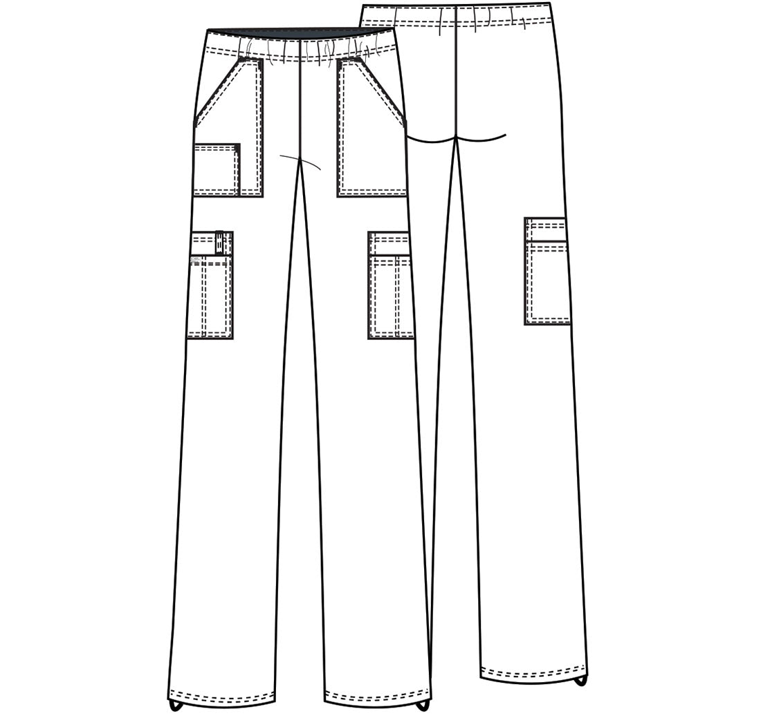 Cherokee WW Core Stretch Mid Rise Pull-On Cargo Pant - Navy