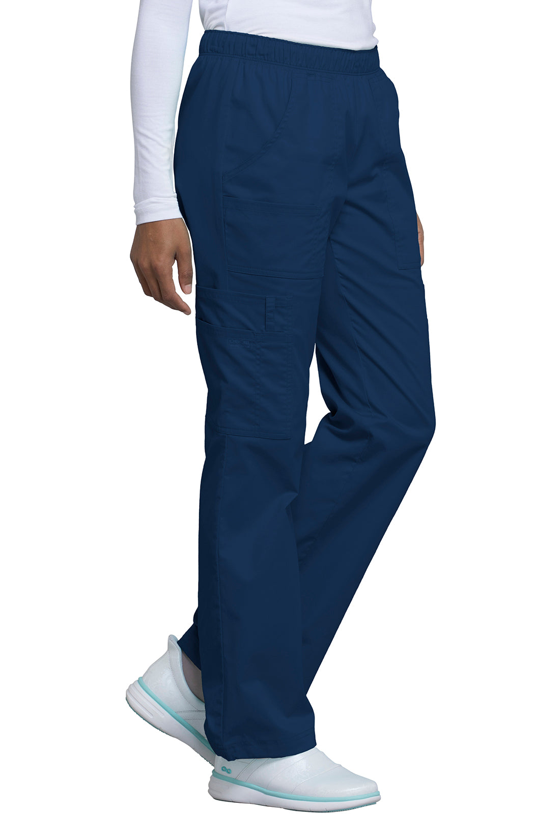 Cherokee WW Core Stretch Mid Rise Pull-On Cargo Pant - Navy