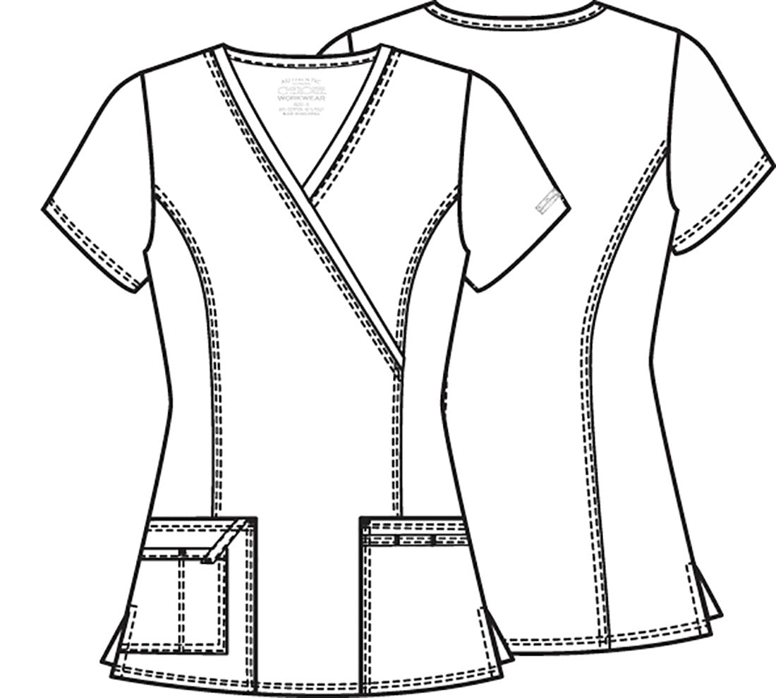 Cherokee WW Core Stretch Mock Wrap Tops