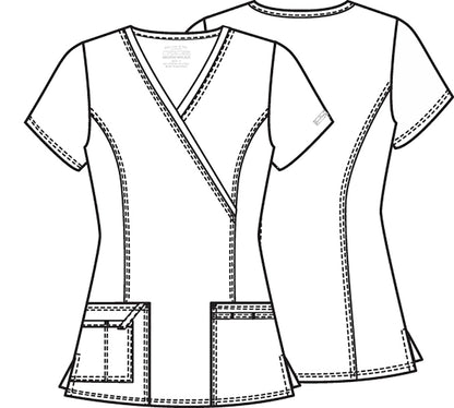Cherokee WW Core Stretch Mock Wrap Tops
