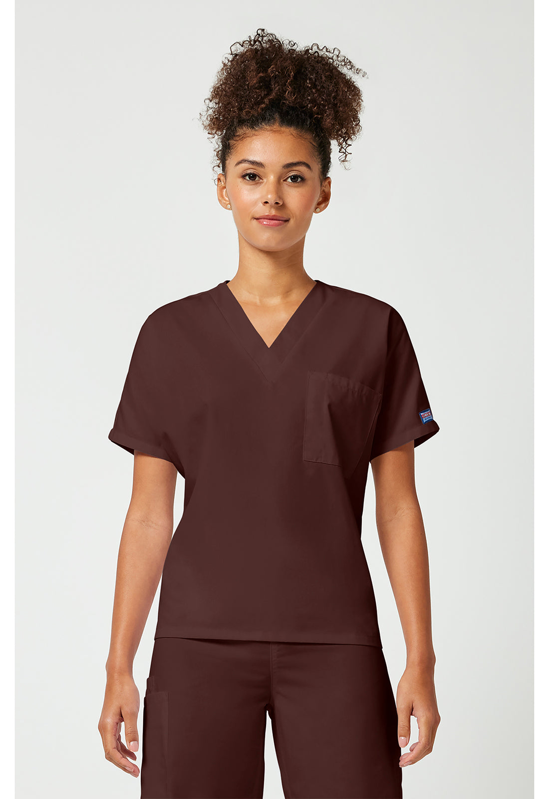 Cherokee WW Unisex V-Neck Tunic - Chocolate