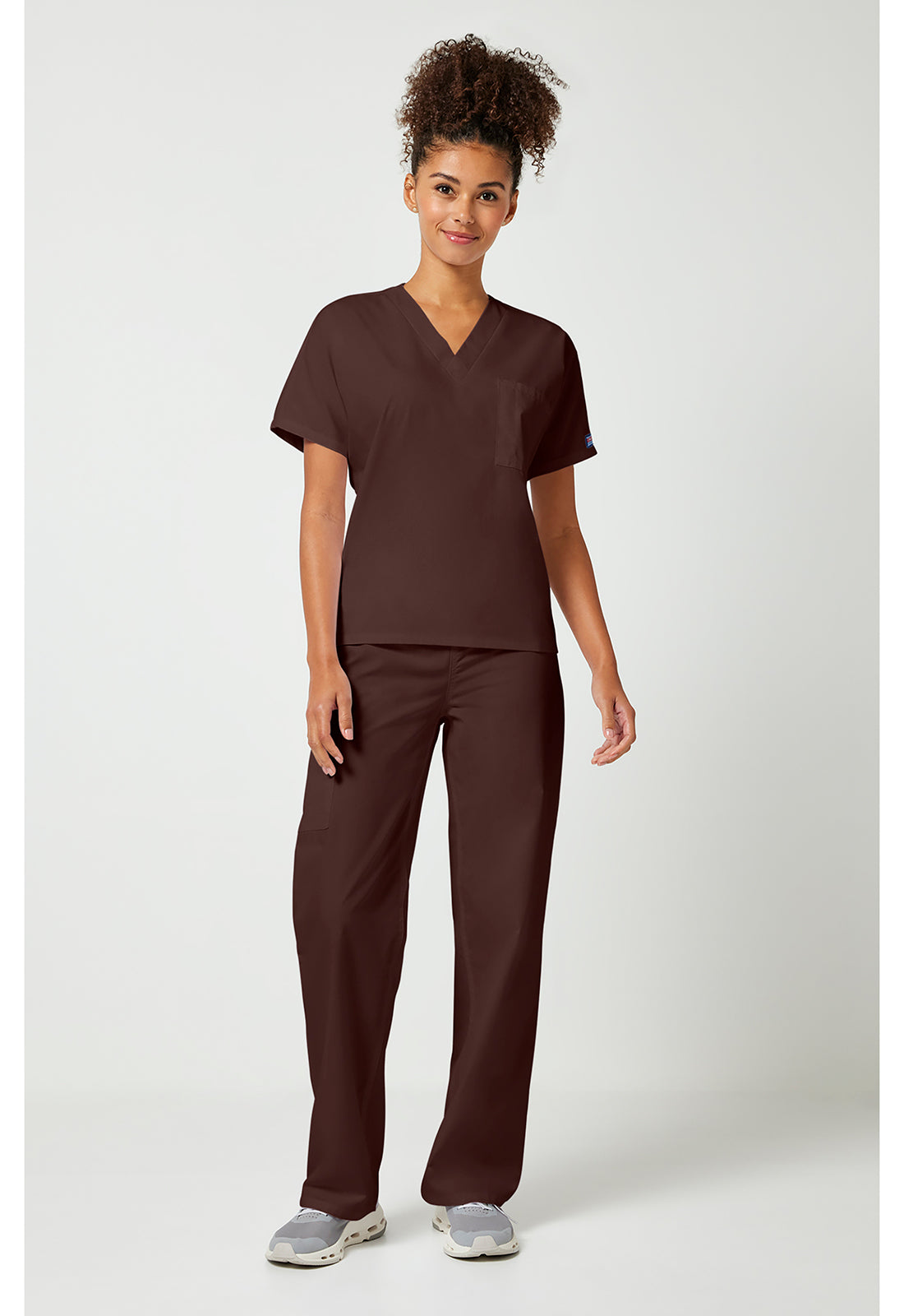 Cherokee WW Unisex V-Neck Tunic - Chocolate