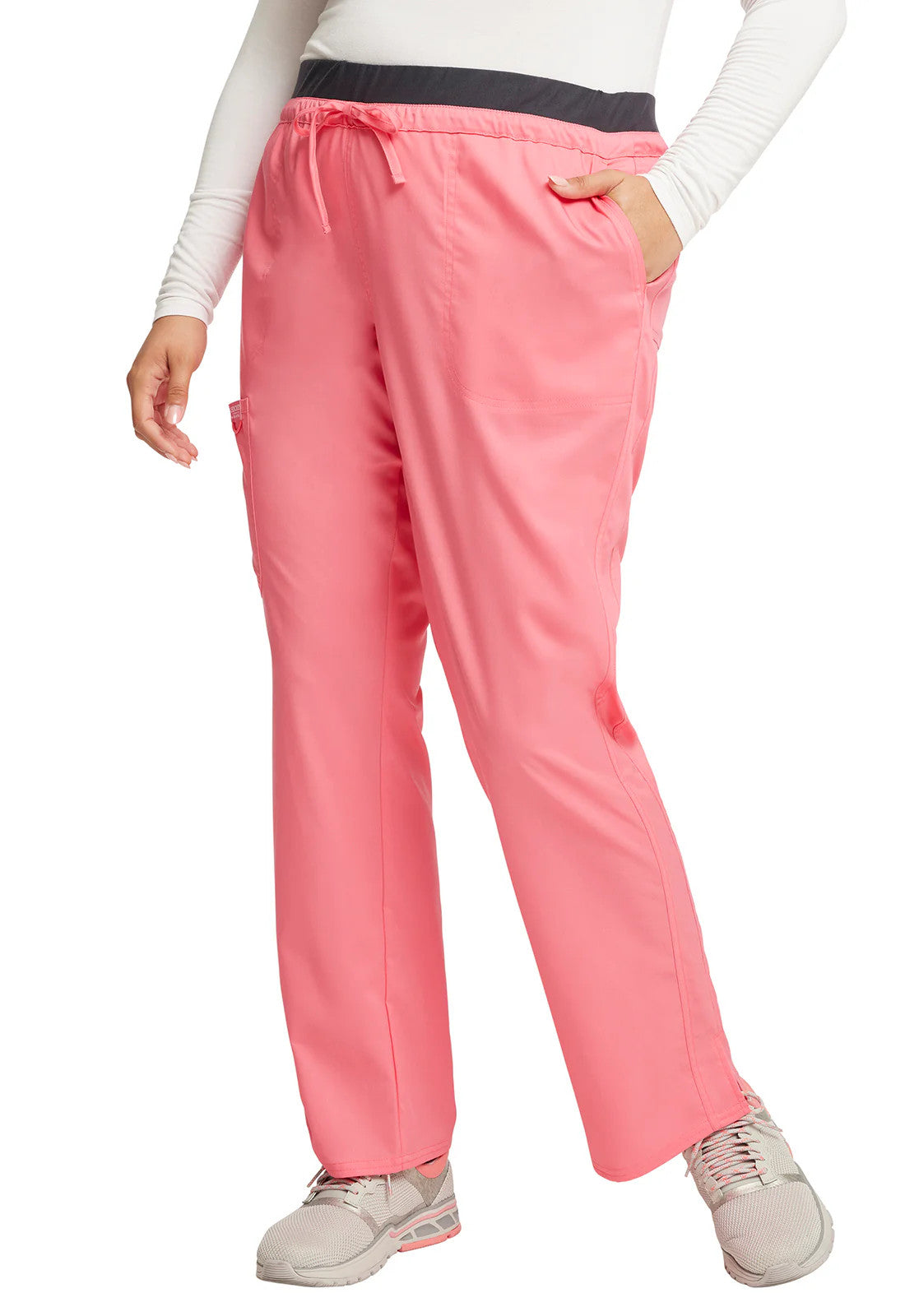 Cherokee WW Revolution Mid Rise Tapered Leg Drawstring Pant