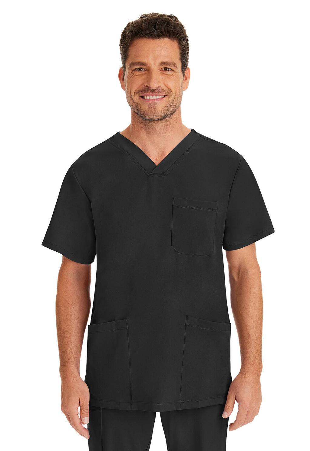 Urbane Men's Modern Tailored Fit 1-Pocket V-Neck Scrub Top