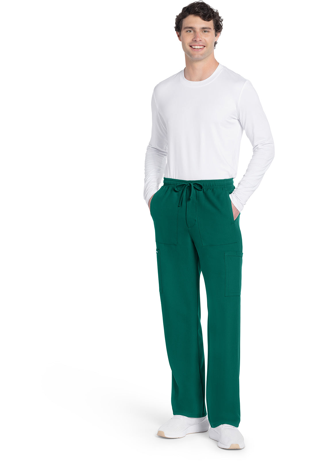 Cherokee Men's Mid Rise Zip Fly Straight Leg Pants
