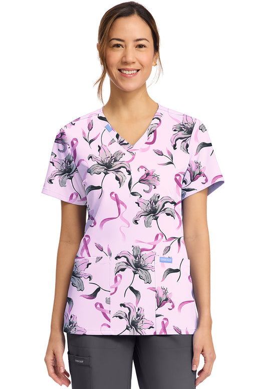 Cherokee Loving Lilies Women's Print V-Neck Top