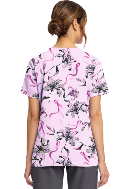 Cherokee Loving Lilies Women's Print V-Neck Top