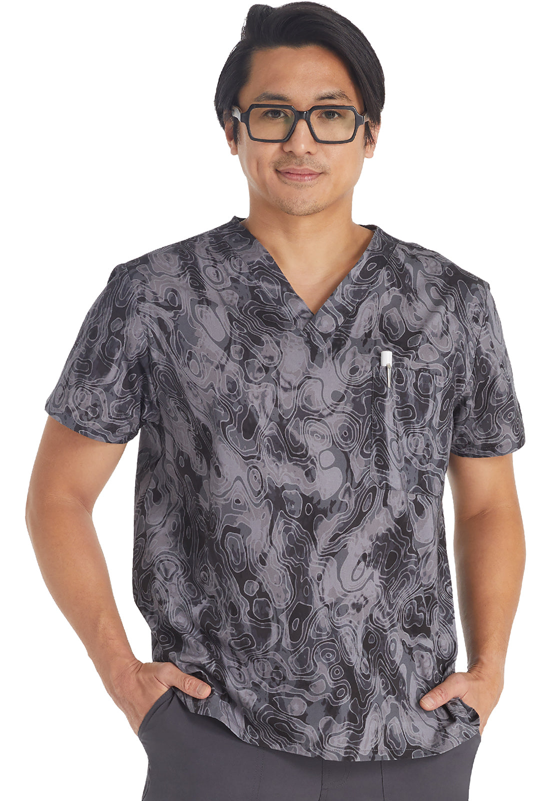 Dickies Tonal Topography Men's V-Neck Top - DISCONTINED ITEM - ALL SALES FINAL