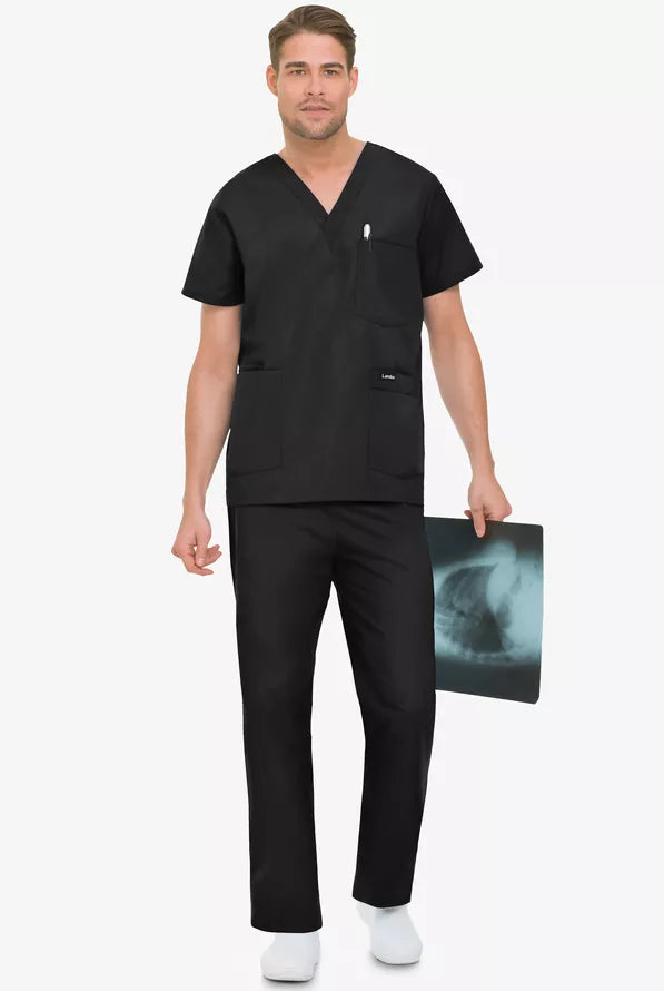 Landau Men's 5-Pocket STRETCH V-Neck Scrub Top