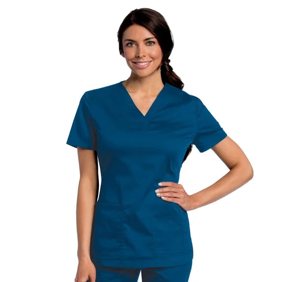 All Day by Landau Women's Mechanical Stretch Two Pocket V-Neck Scrub Top