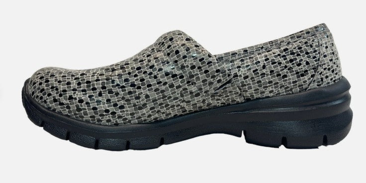 NurseMates - Libby Grey Mosaic Slip-Resistant Clog