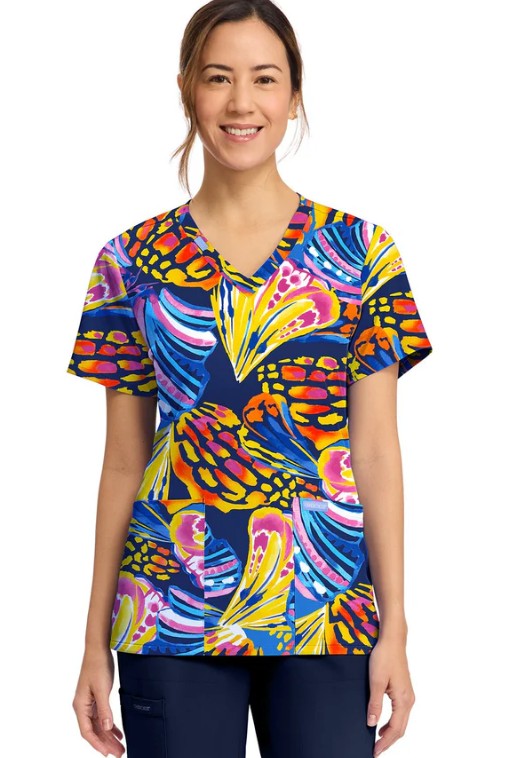 Cherokee Women's Print V-Neck Scrub Top – Winging It