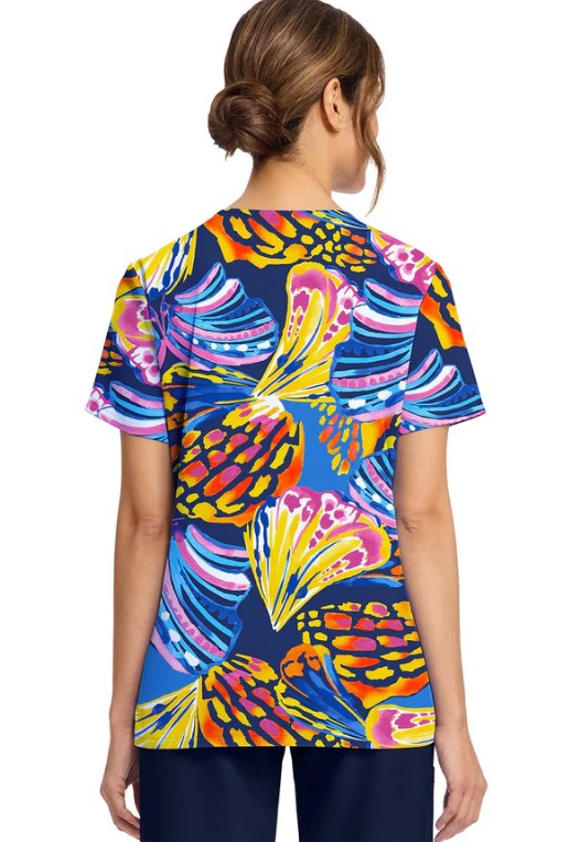 Cherokee Women's Print V-Neck Scrub Top – Winging It