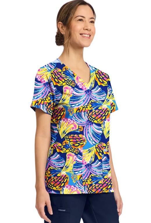 Cherokee Women's Print V-Neck Scrub Top – Winging It