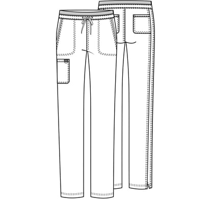 Cherokee WW Revolution Mid Rise Tapered Leg Drawstring Pant - Pink Melon