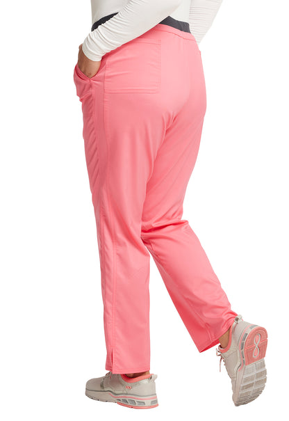 Cherokee WW Revolution Mid Rise Tapered Leg Drawstring Pant - Pink Melon