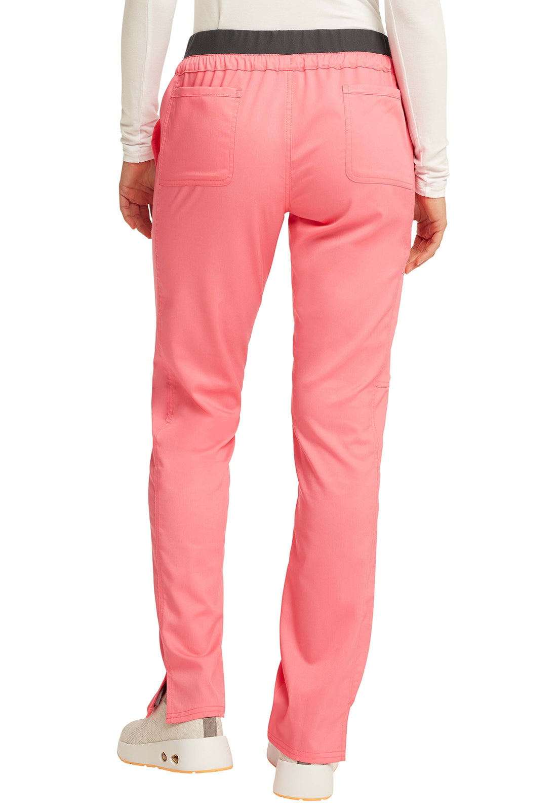Cherokee WW Revolution Mid Rise Tapered Leg Drawstring Pant - Pink Melon