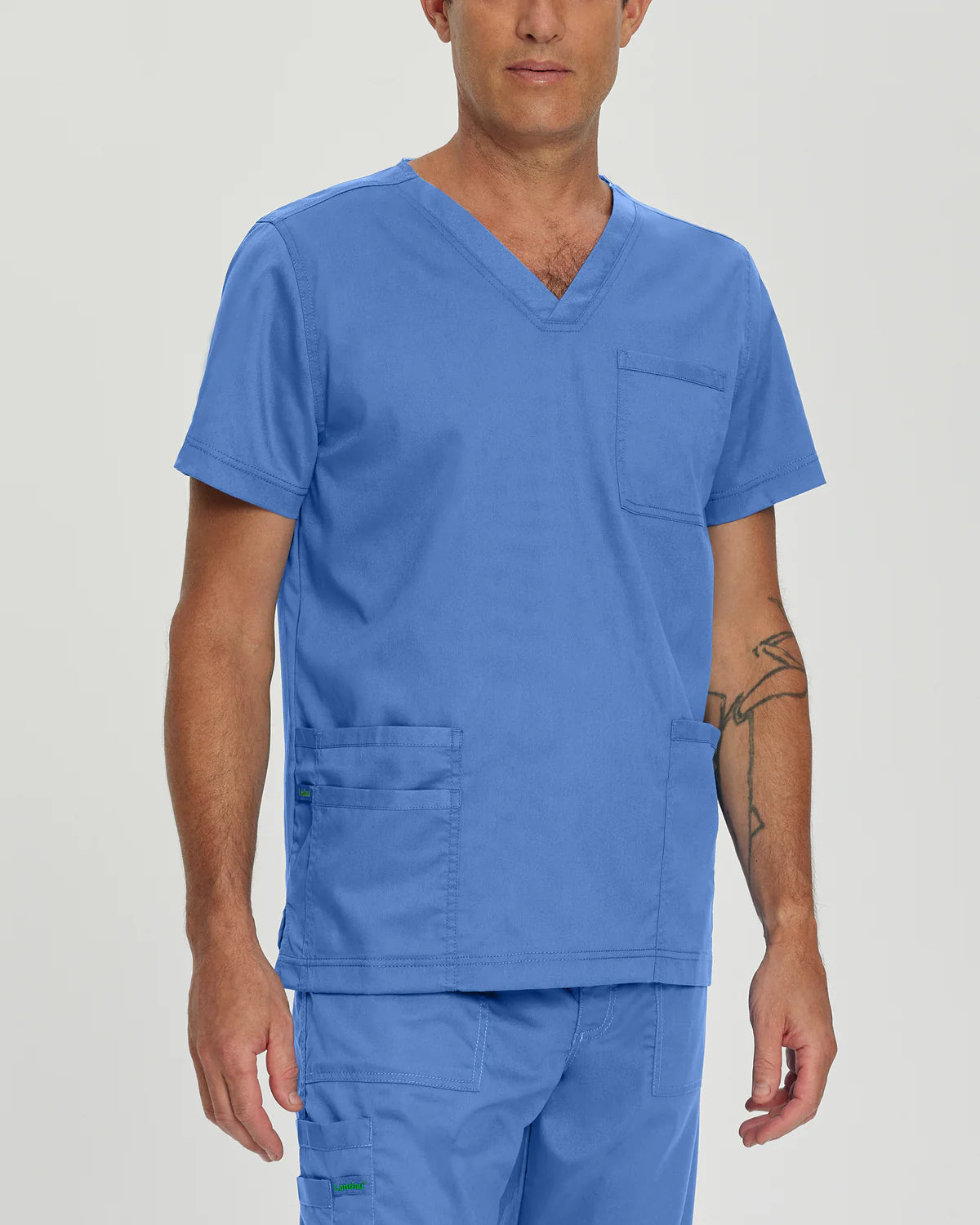 Landau ProFlex Men's 4-Pocket V-Neck Scrub Top