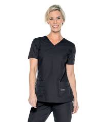 All Day by Landau Women's Mechanical Stretch Two Pocket V-Neck Scrub Top