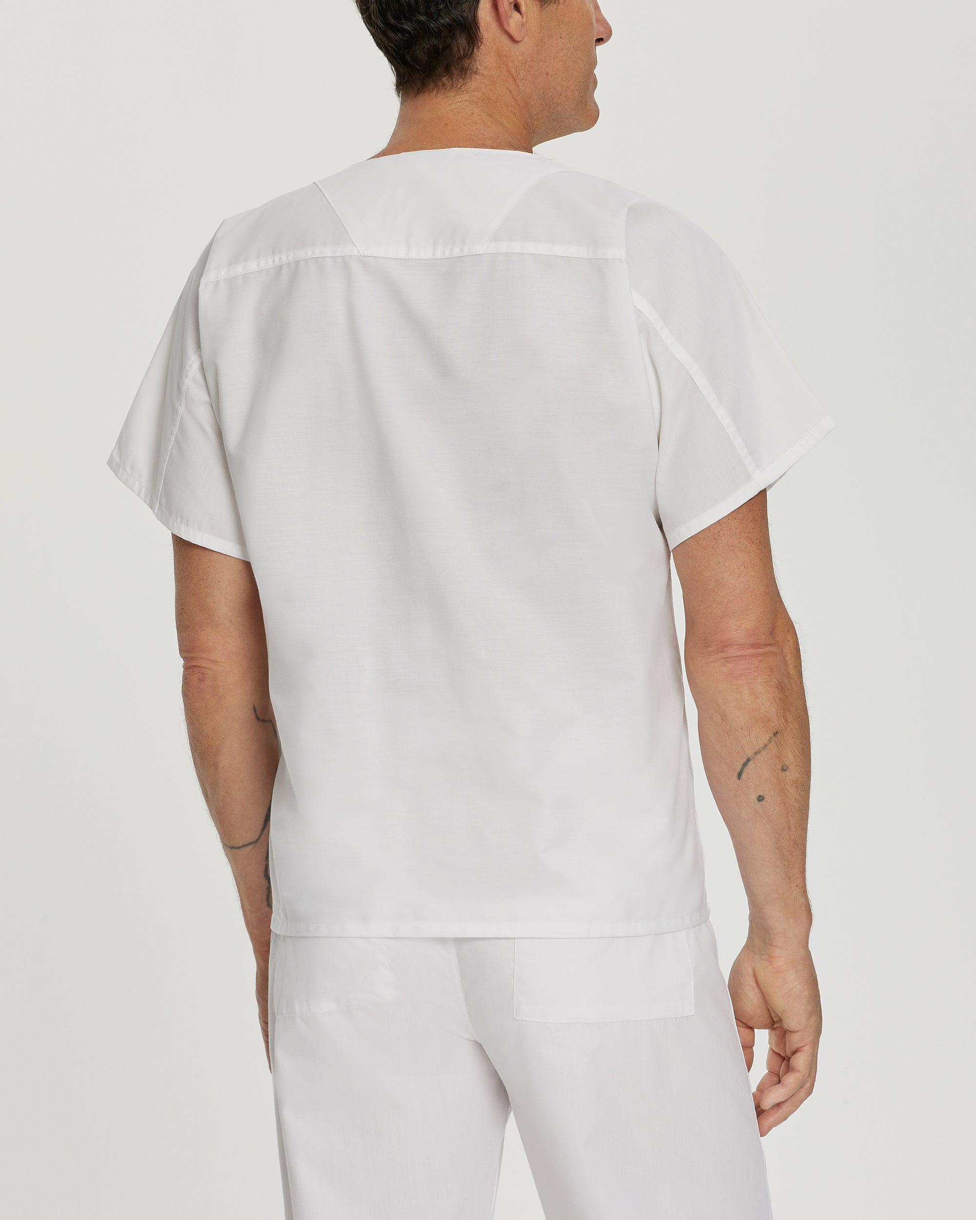 Landau Essentials Breathable Men's-Unisex Reversible 1-Pocket V-Neck Tuck-In Optional Scrub Top