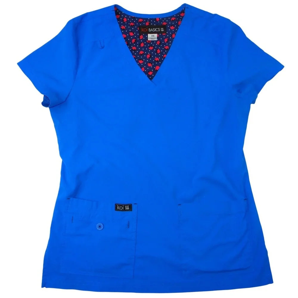 Koi Basics Royal Blue V Neck Scrub Top